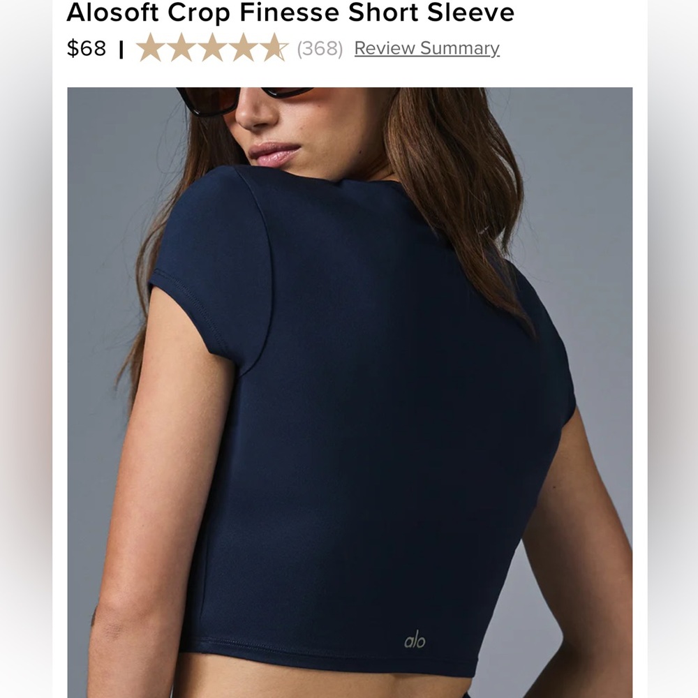 ALO soft finesse short sleeve crop